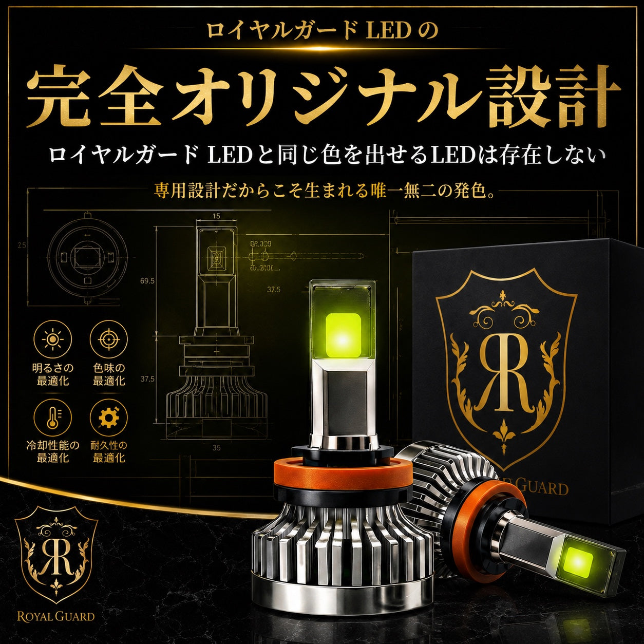 2026 ロイヤルガードオメガ LEDフォグライムグリーン H8 H11 H16 HB4 psx 26W